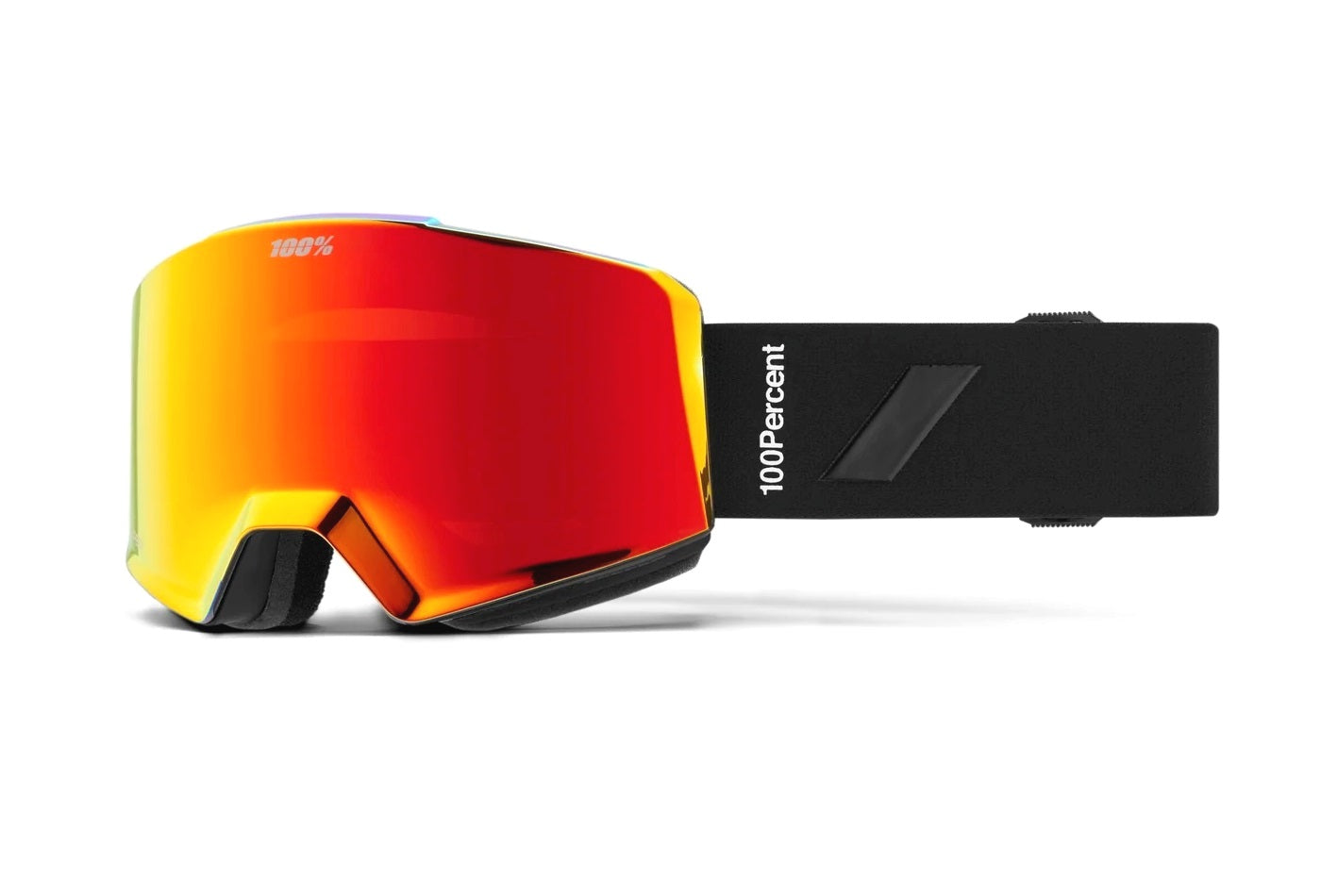 100% Norg Snow Goggle Black_HiPER Vermillion with Red Mirror