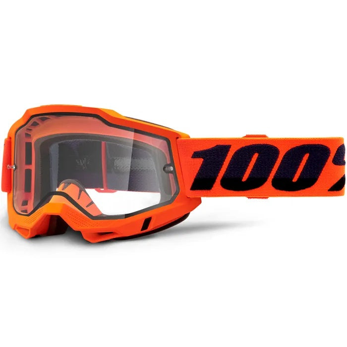 100% Accuri 2 Orange Enduro Moto Goggle_Clear Dual Lens