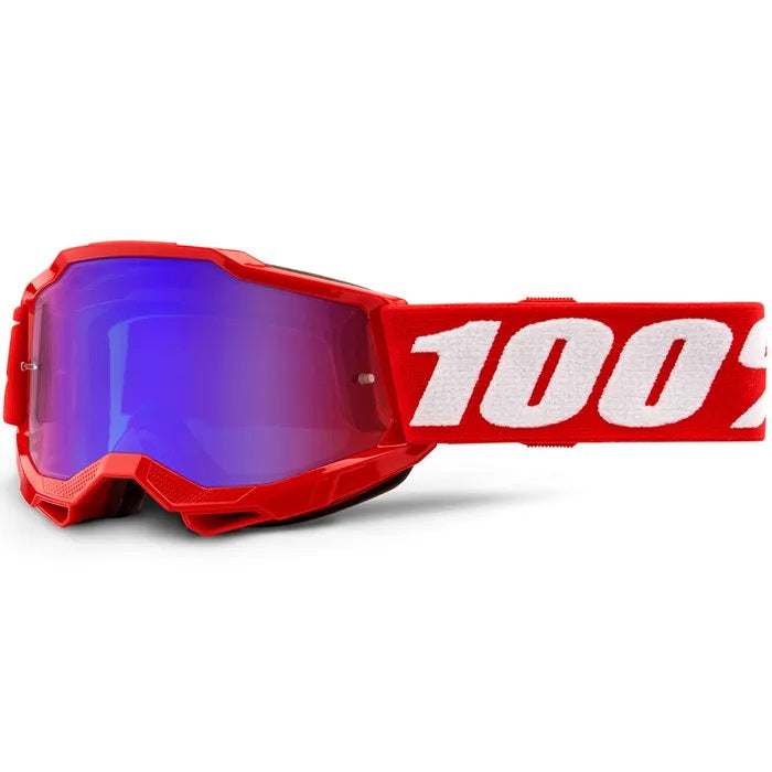 100% Accuri 2 Youth MX Goggle Red_Red Blue Mirror Lens