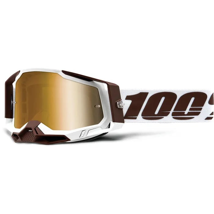 100% Racecraft 2 MX Goggle Snowbird_True Gold Mirror Lens