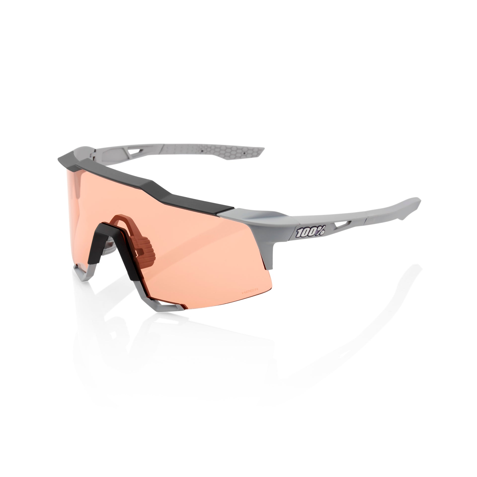 100% Speedcraft Soft Tact Stone Grey_HiPER Coral Lens