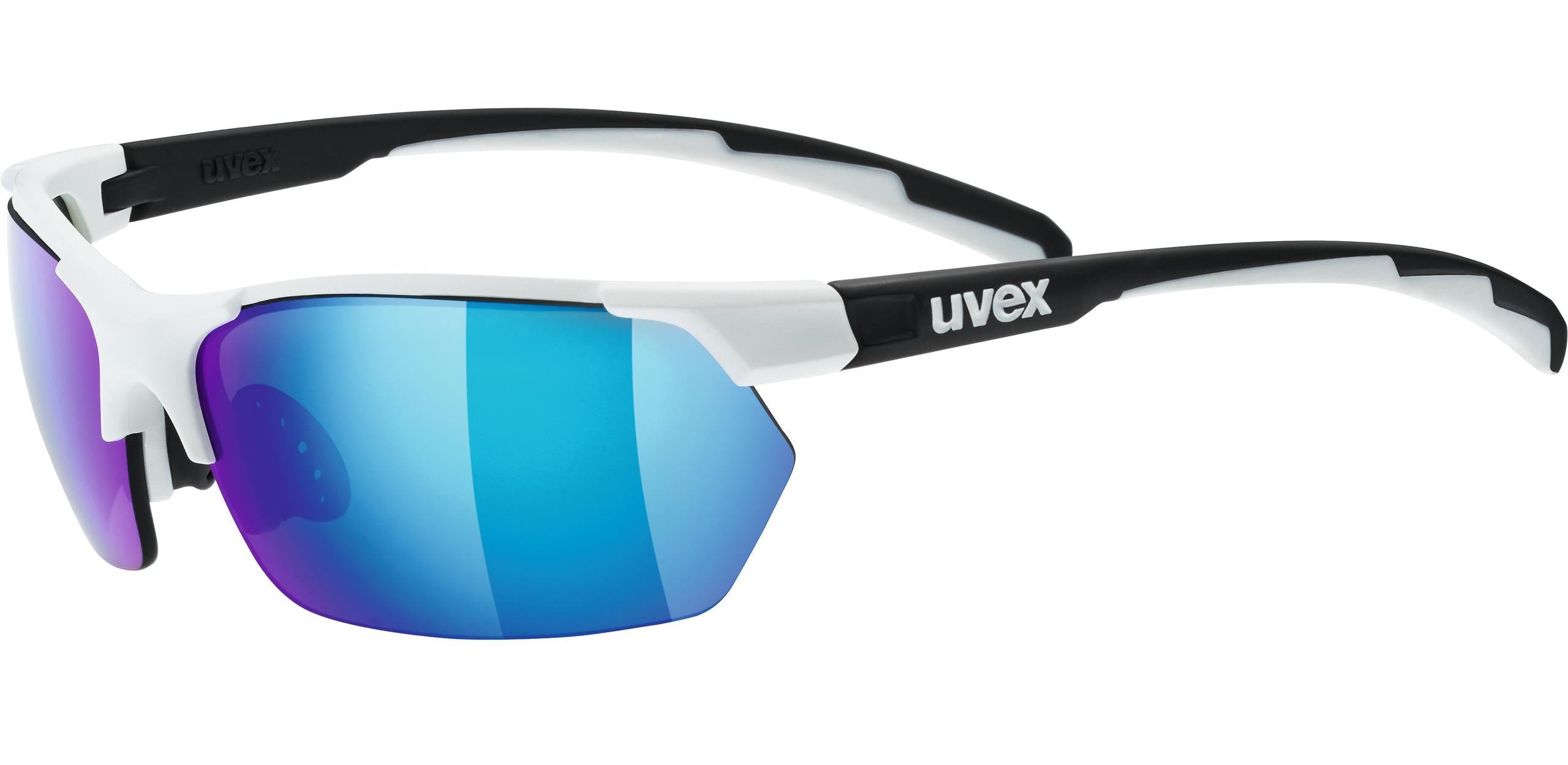 Uvex Sportstyle 114 White Black_Lite Blue Mirror