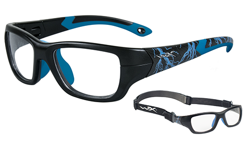 Wiley X Flash_Matte Black Electric Blue Lightning