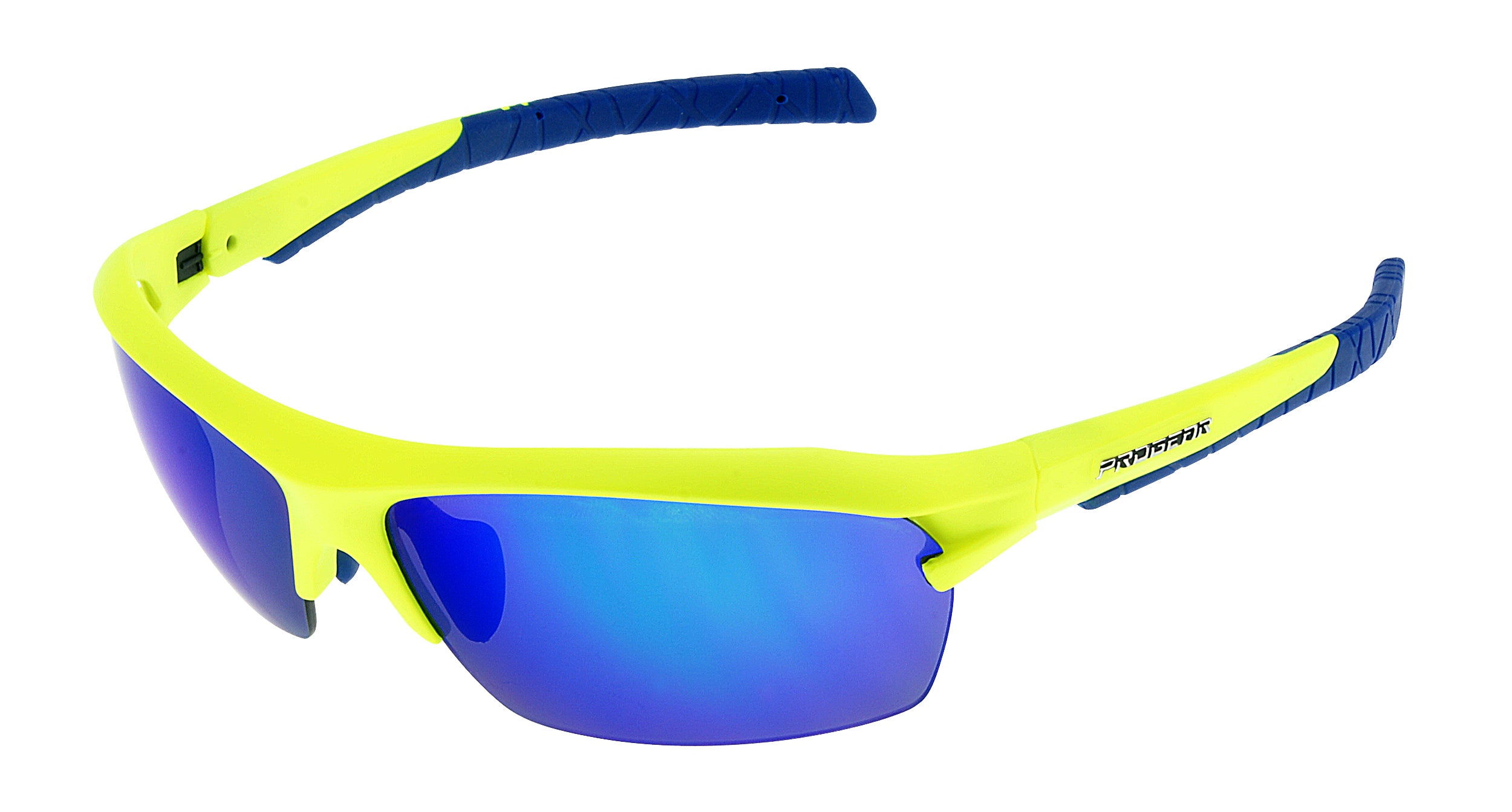 Progear Sportshades Racer_Matte Neon Yellow_Blue Mirror