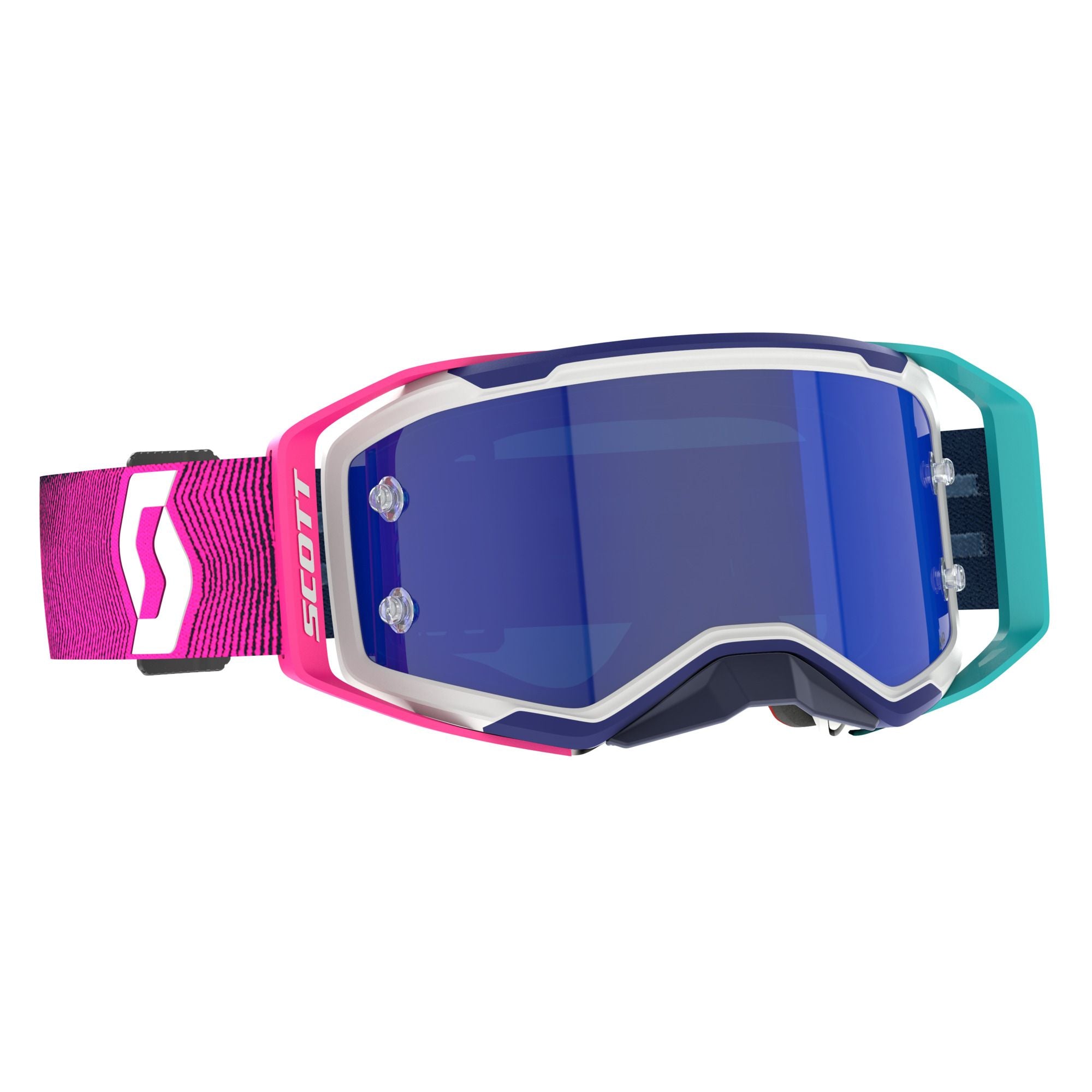 Scott Prospect 2.0 AMP Stealth Blue Radiant Pink_Blue Chrome Works Lens
