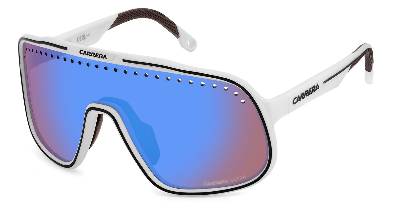 Carrera Sport Matte White_Blue Multilayer High Contrast Lens