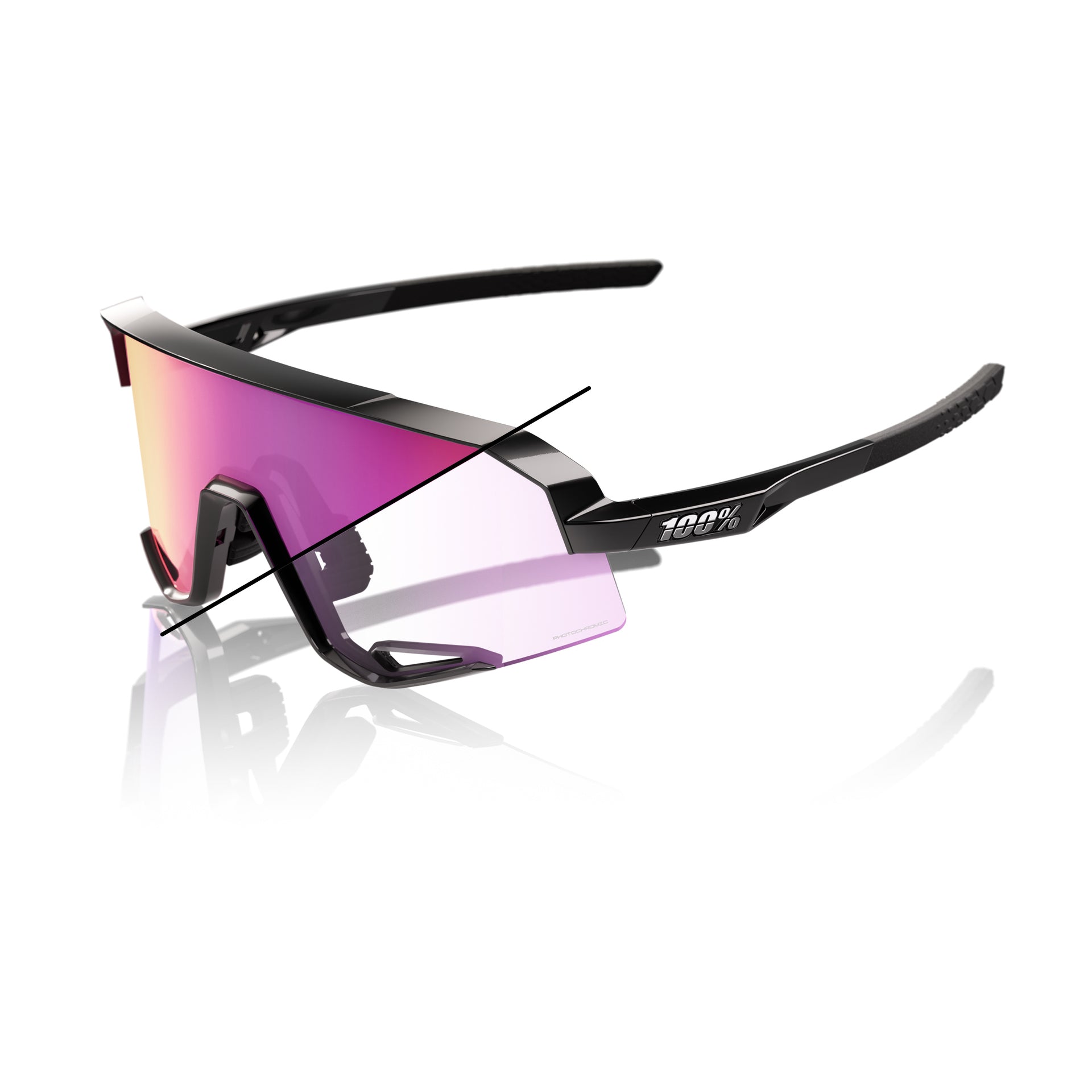 100% Slendale Gloss Black_Purple Mirror Photochromic