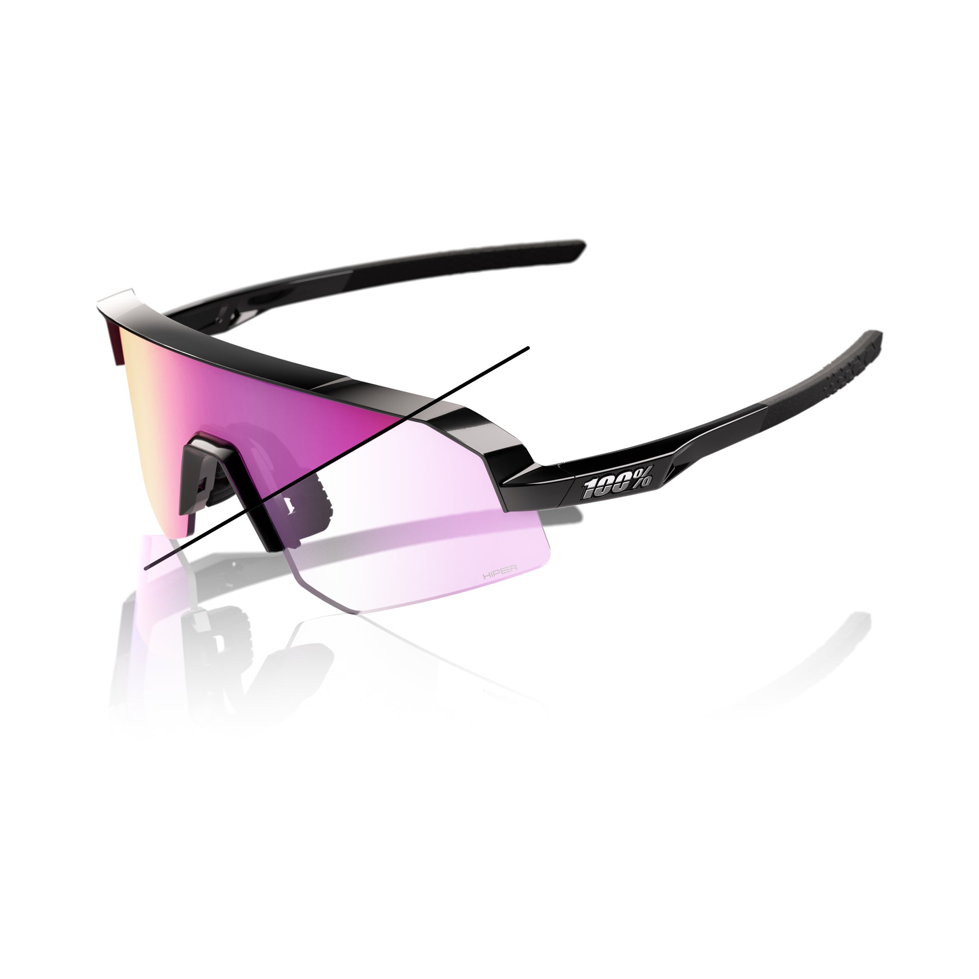 100% Slendale SL Gloss Black_Purple Mirror Photochromic