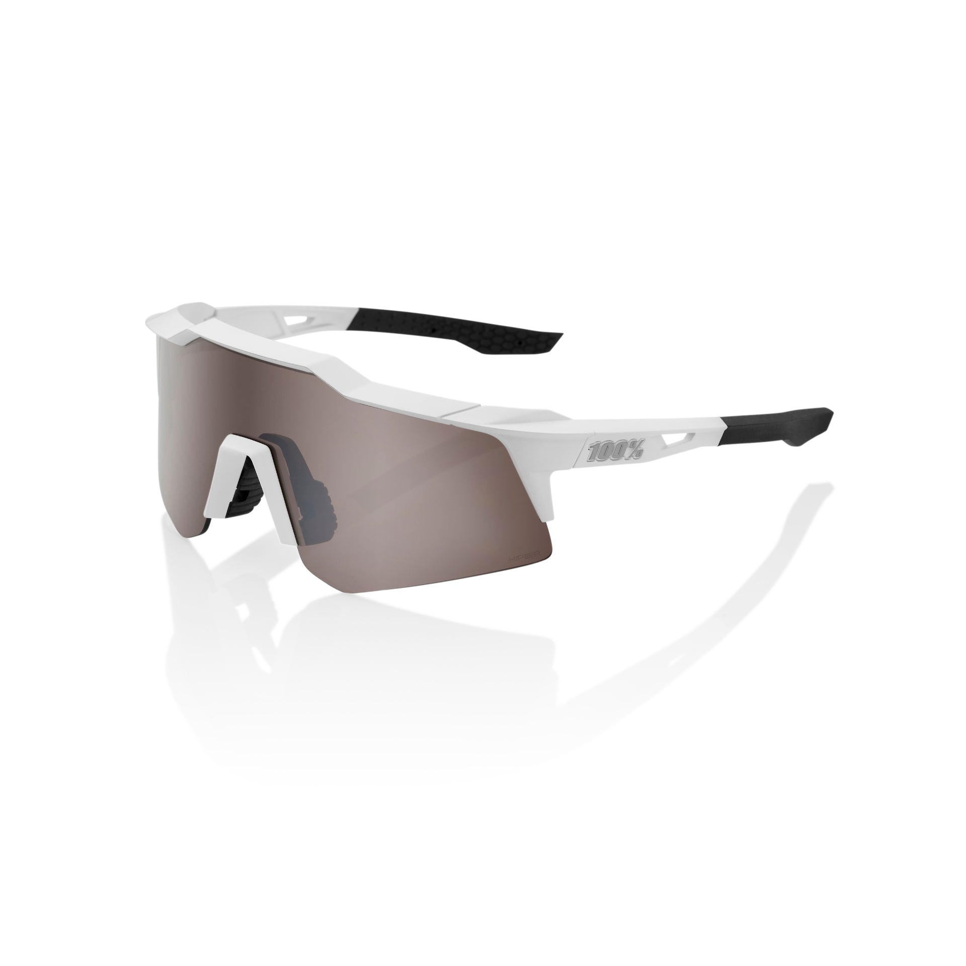 100% Speedcraft XS Matte White_Hiper Silver 