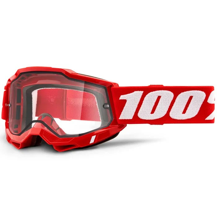100% Accuri 2 Red Enduro Moto Goggle_Clear Dual Lens