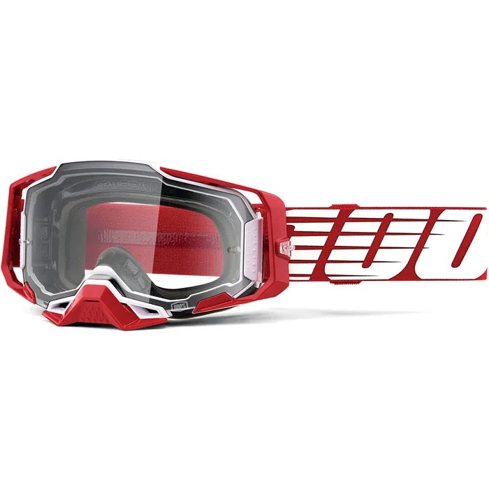 100% Armega MX Goggle Oversized Deep Red_Clear Lens