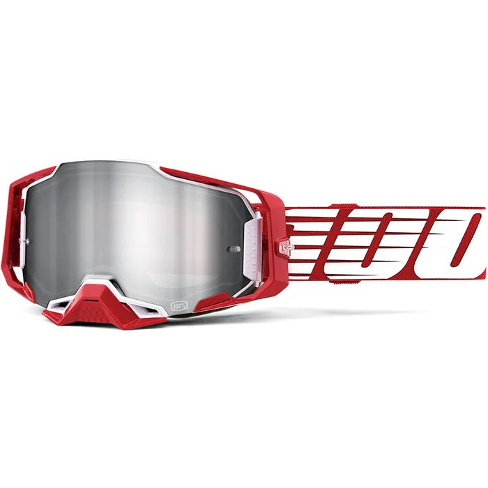 100% Armega MX Goggle Oversized Deep Red_Silver Mirror Lens
