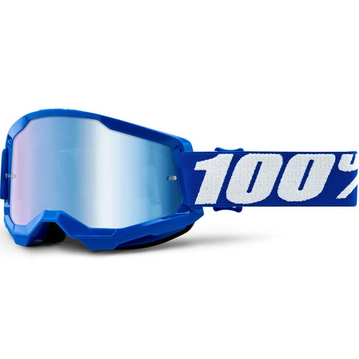 100% Strata 2 MX Goggle Blue_Blue Mirror Lens