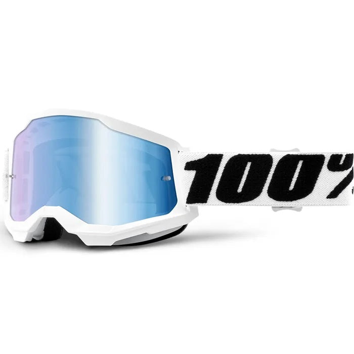 100% Strata 2 MX Goggle Everest_Blue Mirror Lens