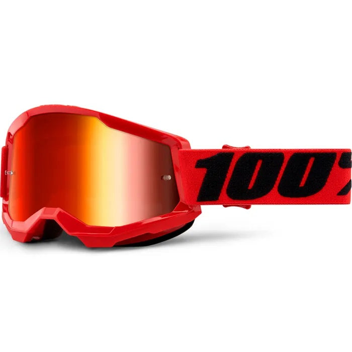 100% Strata 2 MX Goggle Red_Red Mirror Lens