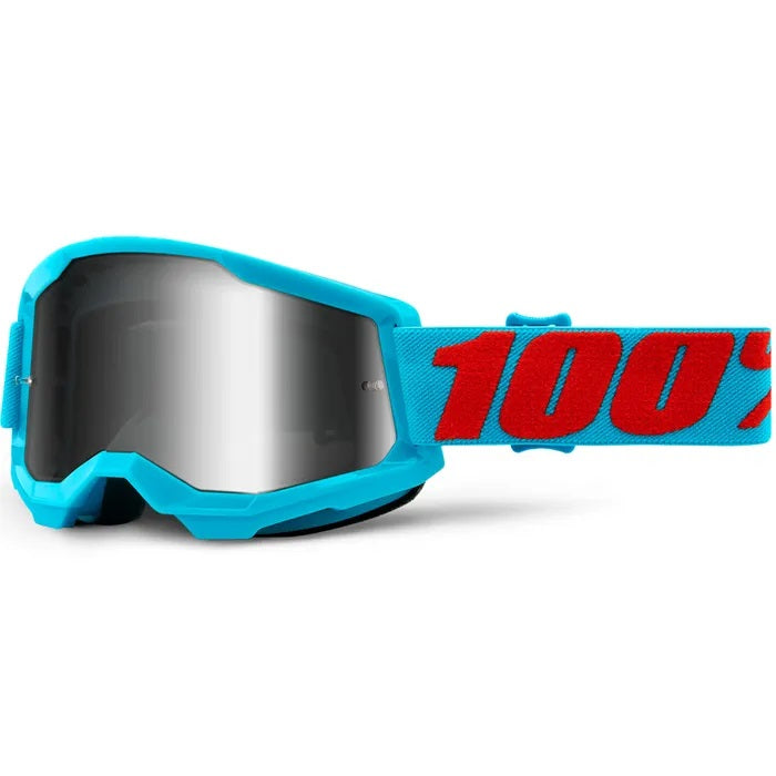 100% Strata 2 MX Goggle Summit_Silver Mirror Lens