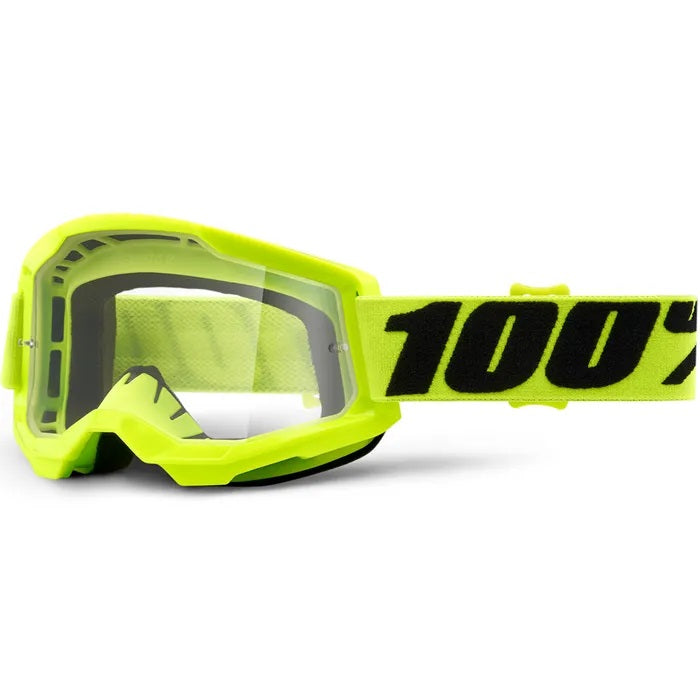 100% Strata 2 MX Goggle Yellow_Clear Lens